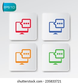 Computer icons on buttons,clean vector