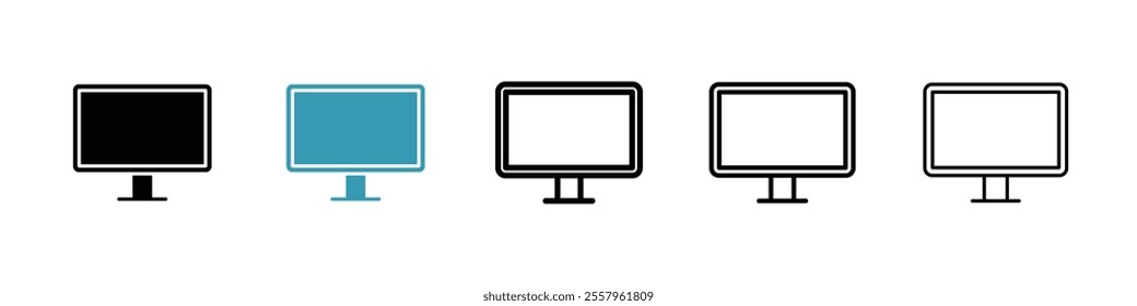 Computer icons pack in black and blue.