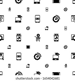computer icons pattern seamless. Included editable filled Mobile game, Online Training, software, eCommerce, Mobile marketing, Streaming software icons. computer icons for web and mobile.
