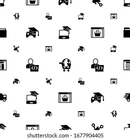computer icons pattern seamless. Included editable filled eCommerce, eLearning, Social media marketing, Open Source, Developer, ecommerce solutions icons. computer icons for web and mobile.