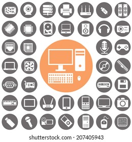 Computer icons set and and Computer Accessories icons set