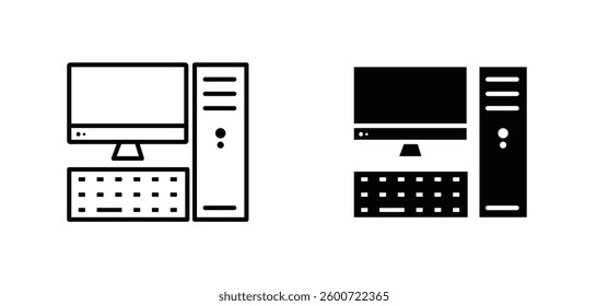 Computer icons set for apps and web ui designs. simple isolated graphics.