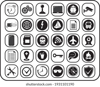 Juego de iconos de la computadora, cartón, vector