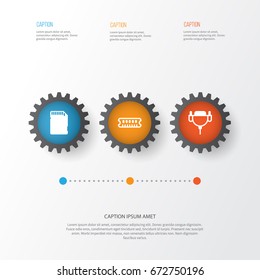 Computer Icons Set. Collection Of Dynamic Memory, Vga Cord, Memory Card And Other Elements. Also Includes Symbols Such As Sd, Monitor, Vga.