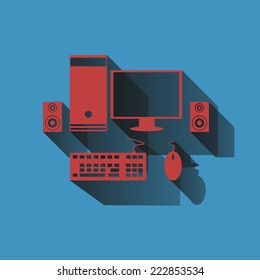 Computer  icons set design , illustration vector 