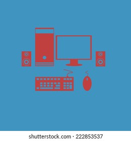 Computer  icons set design , illustration vector 