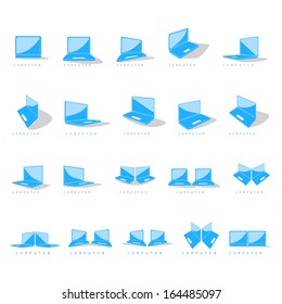 Computer Icons Set - Isolated On White Background - Vector Illustration, Graphic Design Editable For Your Design.