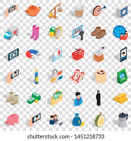 Computer icons set. Isometric style of 36 computer vector icons for web for any design