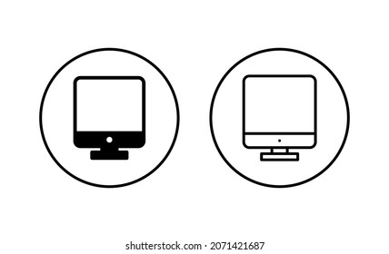 Computer icons set. computer monitor sign and symbol