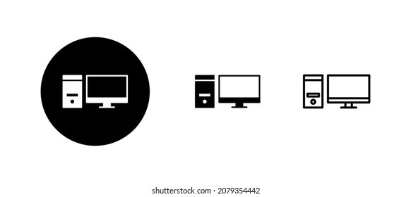 Computer icons set. computer monitor sign and symbol