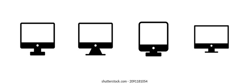 Computer icons set. computer monitor sign and symbol