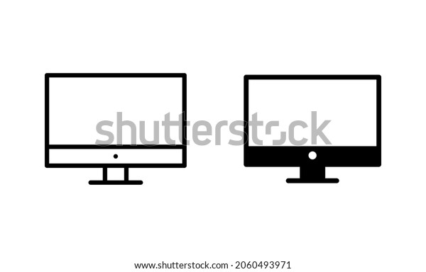 Computer
icons set. computer monitor sign and
symbol