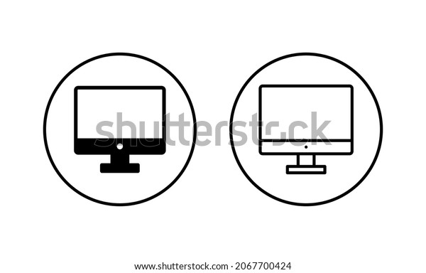 Computer\
icons set. computer monitor sign and\
symbol