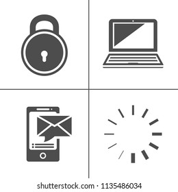 computer icons set - computer technology internet sign and symbols