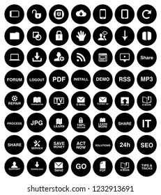 computer icons set - computer technology internet sign and symbols
