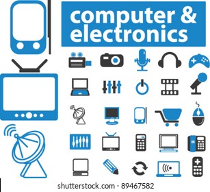 computer icons set, vector illustrations