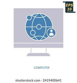 computer icons  symbol vector elements for infographic web