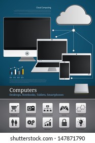 Computer icons and symbols for infographics