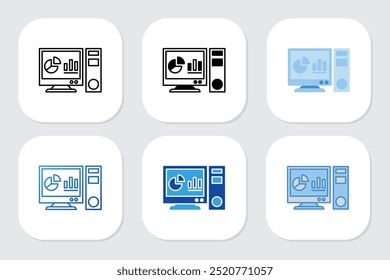 ícones de computador com vários estilos de design