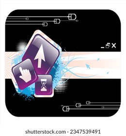 computer icons vector blue and black background
