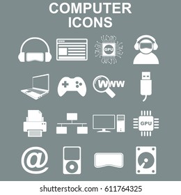 Computer icons. Vector concept illustration for design.