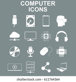 Computer icons. Vector concept illustration for design.