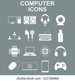 Computer icons. Vector concept illustration for design.