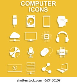 Computer icons. Vector concept illustration for design.