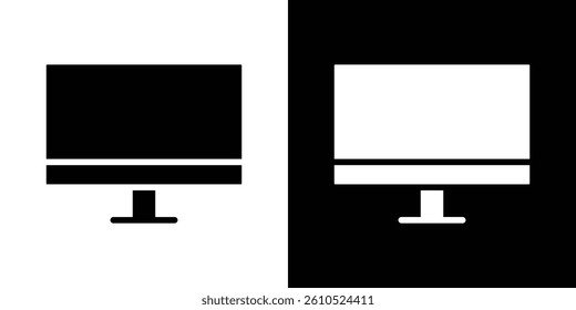 Computer icons vector set in solid flat style