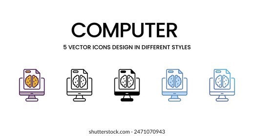 Computer icons vector set stock illustration.