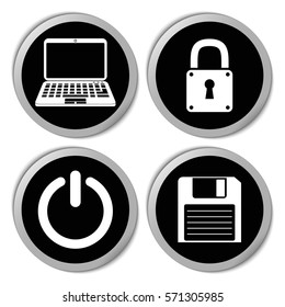Computer icons - vector stickers set