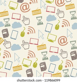 computer icons with vintage style. vector illustration