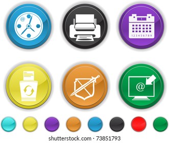 	computer icons,each color icon is set on a different layer,easy to edit or to re size