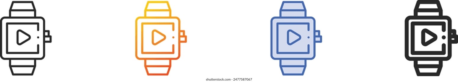 computer icon.Thin Linear, Gradient, Blue Stroke and bold Style Design Isolated On White Background