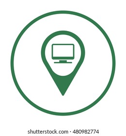 Computer  icon,vector. Flat design.