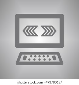 Computer  icon,vector. Flat design.