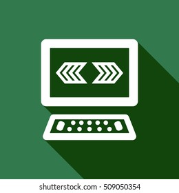 Computer  icon,vector. Flat design.