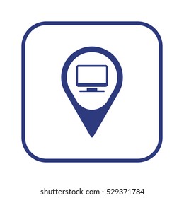 Computer  icon,vector. Flat design.