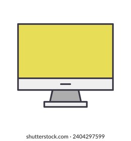 Computer illustrated on white background
