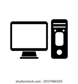 Computer illustrated on white background