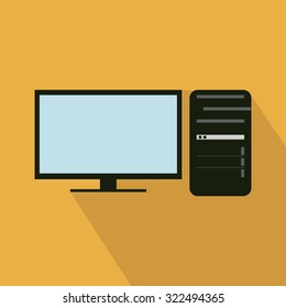 computer illustration over yellow color background
