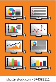 computer illustration with SEO icons