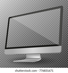 Computer imac display with blank screen isolated on a transparent background