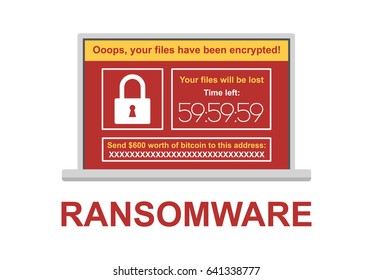 Computer infected by malware ransomware wannacry virus