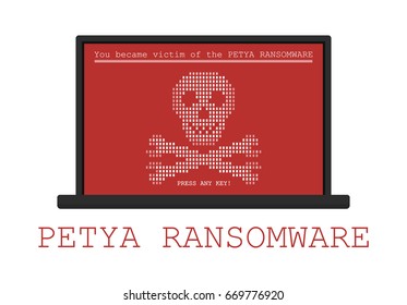 Computer infected by malware ransomware PETYA virus