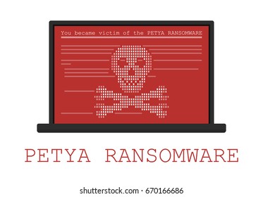 Computer infected by malware ransomware PETYA virus