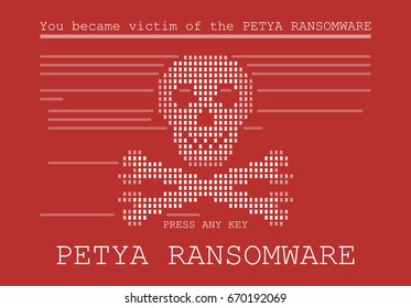 Computer infected by malware ransomware PETYA virus