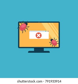 The computer is infected with viruses. On screen there is an error message.