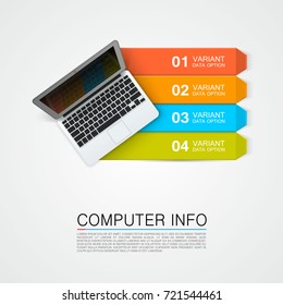 Computer info banner art creative. Vector illustration
