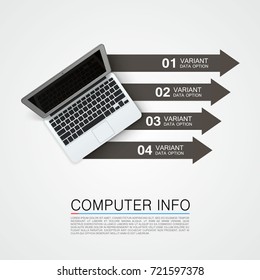 Computer info banner art creative. Vector illustration